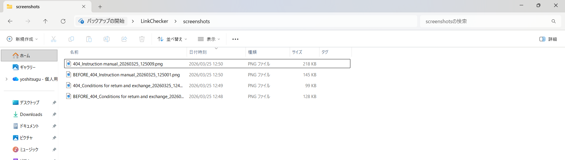 Selenium link checker screenshots folder - 404 error screenshots and BEFORE images auto-saved